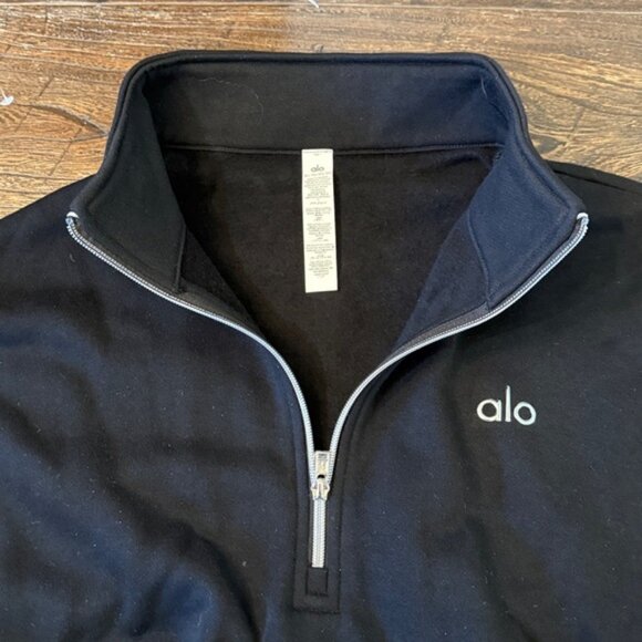 ALO Yoga Black Accolade 1/4 Zip Pullover NWT - Picture 7 of 8